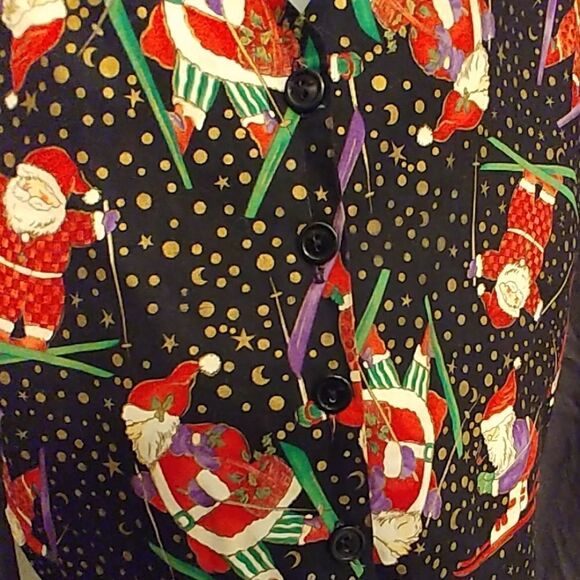 Vintage Robyn-Lyn Ugly Christmas Skiing Santa Vest - Picture 5 of 6